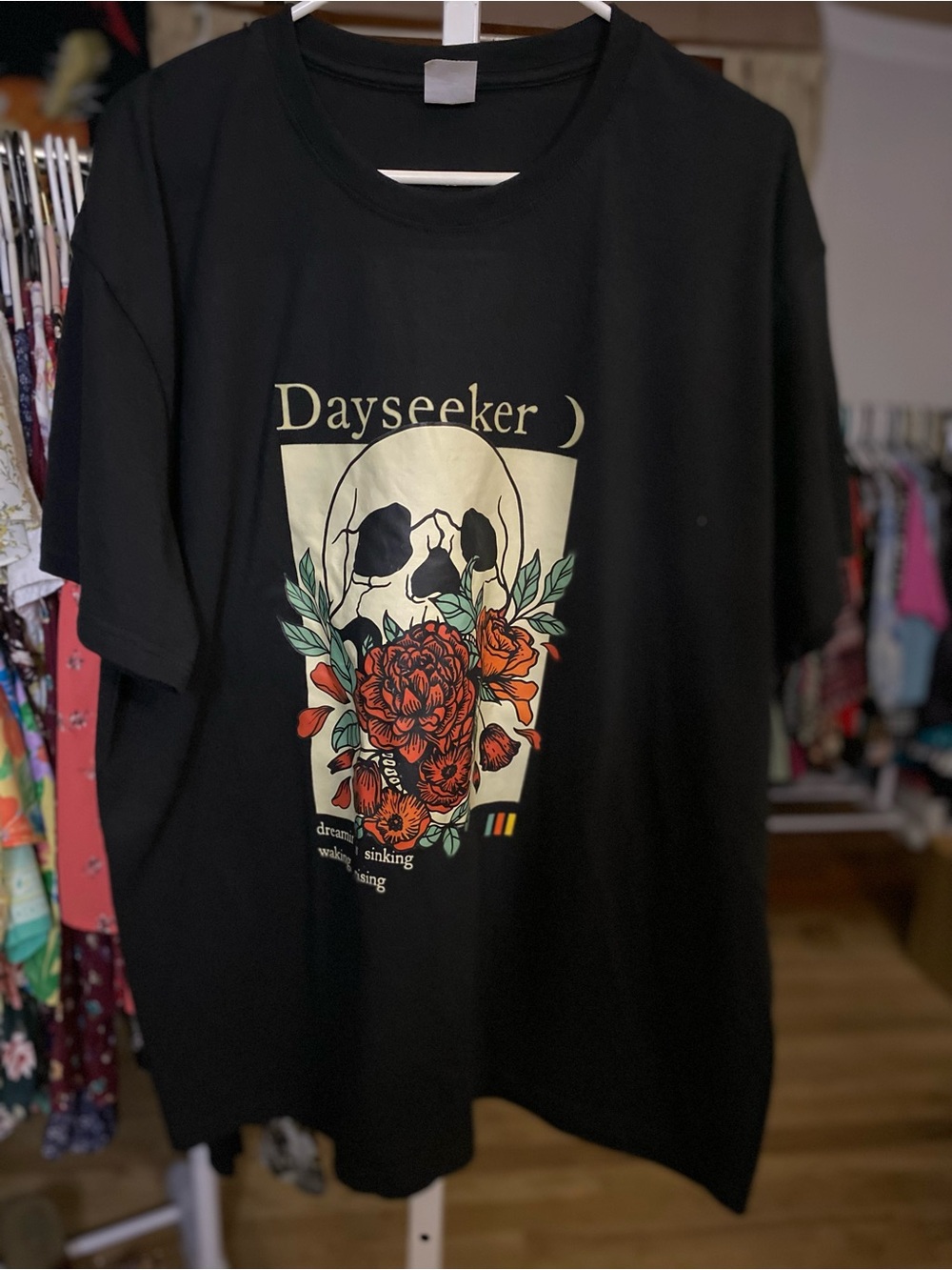 Dayseeker - Band Graphic Tee - Floral Skull Artwork